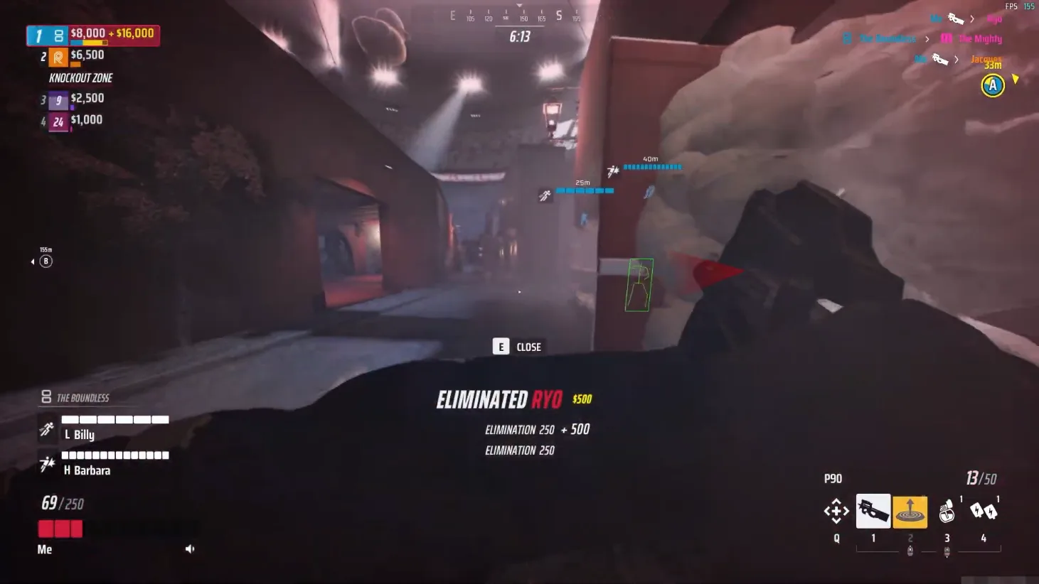 Soft aim assist overlay during a The Finals firefight