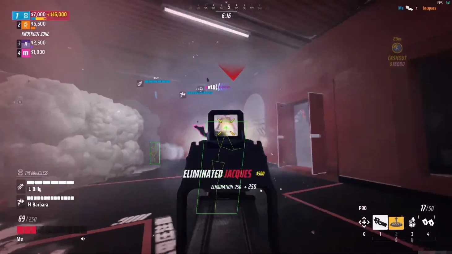 Light class radar overlay during a solo The Finals cashout push